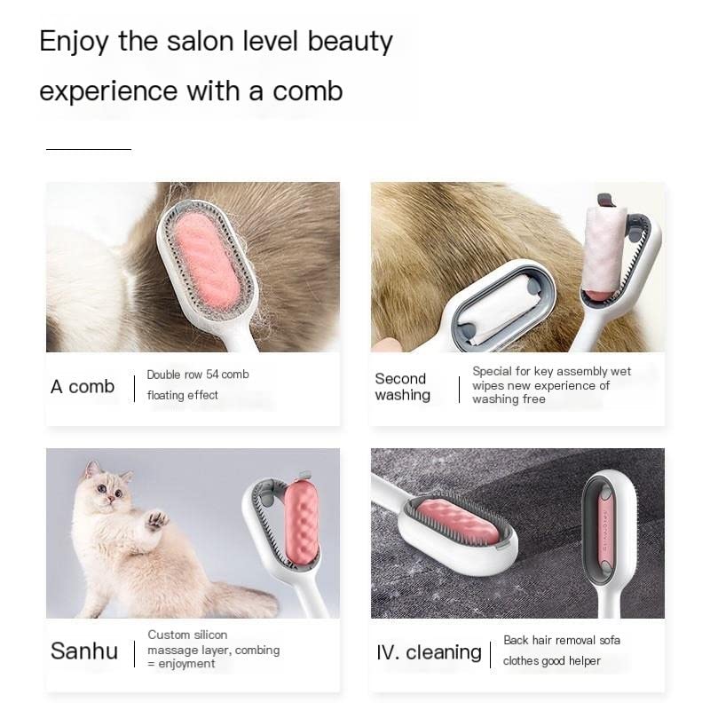 TMEEIHNSS 4 in 1 Universal Pet Knots Remover - Multifunctional Pet Hair Remover, Pet Hair Brushing Tool,Reusable Magic Hair Comb Dog Hair Remover (Color : Green, Size : Short Hair)