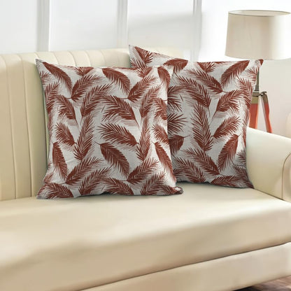 INTEX HOME Linen Velvet Cushion Set, Bella Leaf Pattern, Premium Soft Fabric, 40×40 cm, Turquoise, Elegant Living and Dining Room Decor, Comfortable and Durable Accent Pillows, 2 Pieces