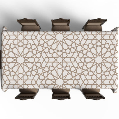 Islamic Nova Waterproof Tablecloth, a Multicolor 140x300 cm Rectangular Table Cover of Spillproof Polyester, a Celestial-Themed Protector for a Unique and Spiritual Dining Setting