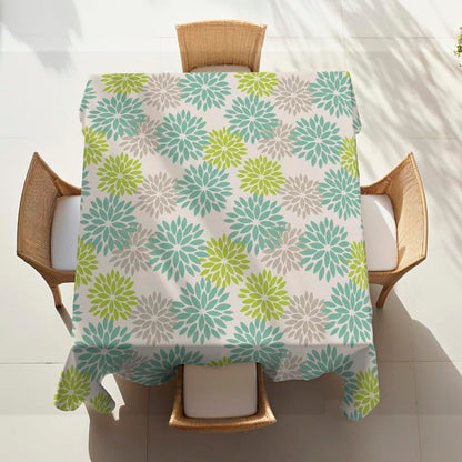 INTEX HOME Linen Velvet Floral Tablecloth, Textured Fabric for Elegant Dining, Special Occasions and Home Decor, Ultra-Soft, Wrinkle-Resistant, Spill-Proof, 130 x 190 cm, Black and Grey