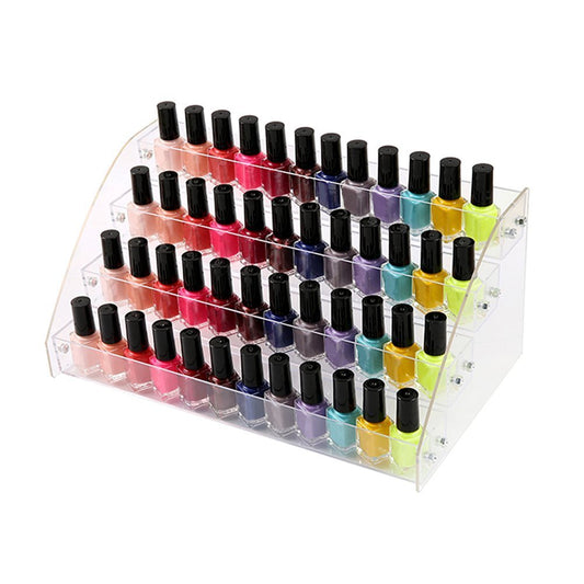 Tier Tiered Acrylic Makeup Organizer, Wide Display Rack for Lipstick, Nail Polish, and Eyeshadow, Clear Countertop Stand for Essential Oils, Paints, and Retail Displays
