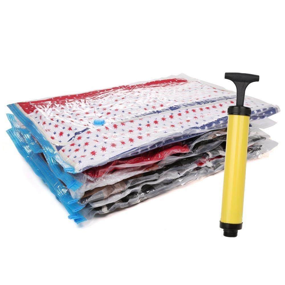 Vacuum Space Saver Reusable Sealer Storage Bags with Suction Pump - 60x80cm, Pack of 6