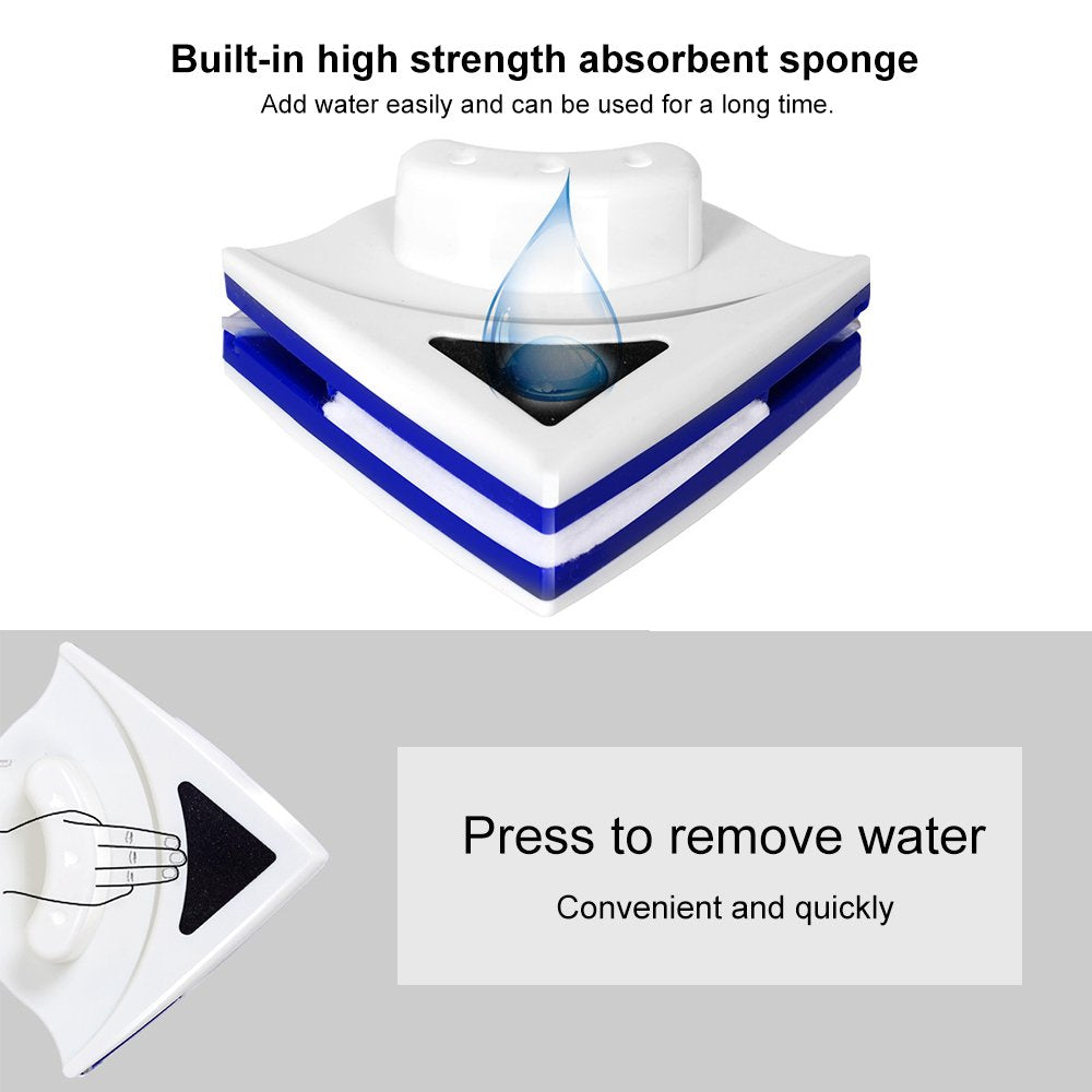 Baffect Home Double Side Magnetic Window Cleaner Ultra-Strong Both Side Glass Surface Cleaning Brush Wiper Tools with ergonomic handle design for High-rise and Car Glazed Windows Thickness (3-8mm)