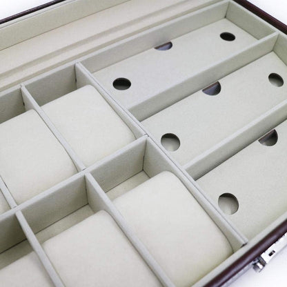 Visible Watch Sunglasses Organizer PU Leather 6 Watch Box Jewelry Case and 3 Piece Eyeglasses Storage and Sunglass Glasses Display Case Organizer