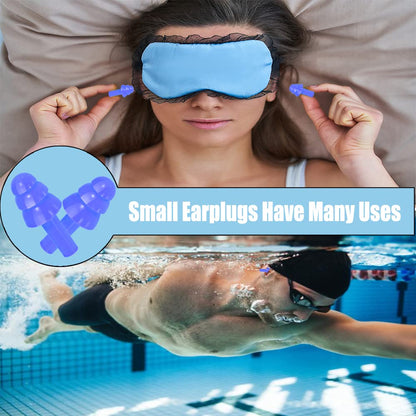 ZELHYEUU 4 Pairs Ear Plugs, Silicone Ear Plugs, Swimming Ear Plugs, Ear Plugs for Sleeping, Noise Cancelling Ear Plugs with Storage Box