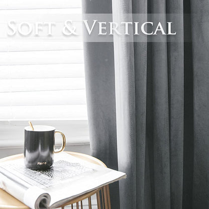 Elegant Velvet Curtains - Thermal Insulated Curtains for Living Room,steel Grommets- 1 panels