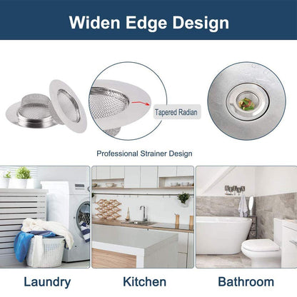 ZLYY 2PCS 3.5 INCH Kitchen Sink Drain Strainer, Stainless Steel Anti-blocking Mesh Drain Stopper For Kitchen Bathroom Basin Laundry.