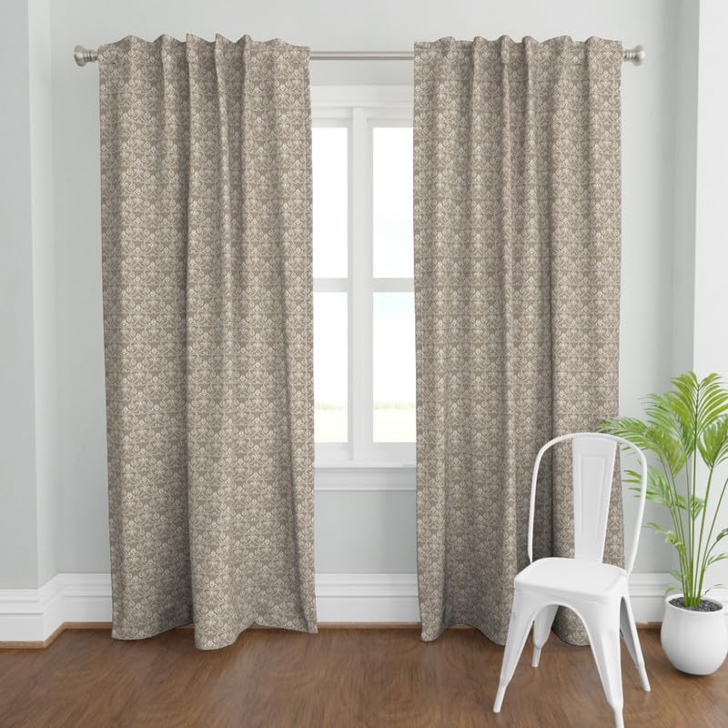 INtex Home Linen Curtain Panel, Meadow Breeze Printed Light-Filtering Fabric with Back Tab Hanging, Elegant Rustic Style for Living Bedroom or Dining Room, 1 Pc - 135 x 230 - Petrol Blue