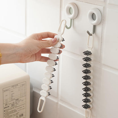 Zeckzoin Bendable Multifunctional Cleaning Brush, Hard Bristle Crevice Cleaning Brush Flexible Curved Crevice Brush for Faucet Sink Stove Household Cleaning Tool(6 Pcs)