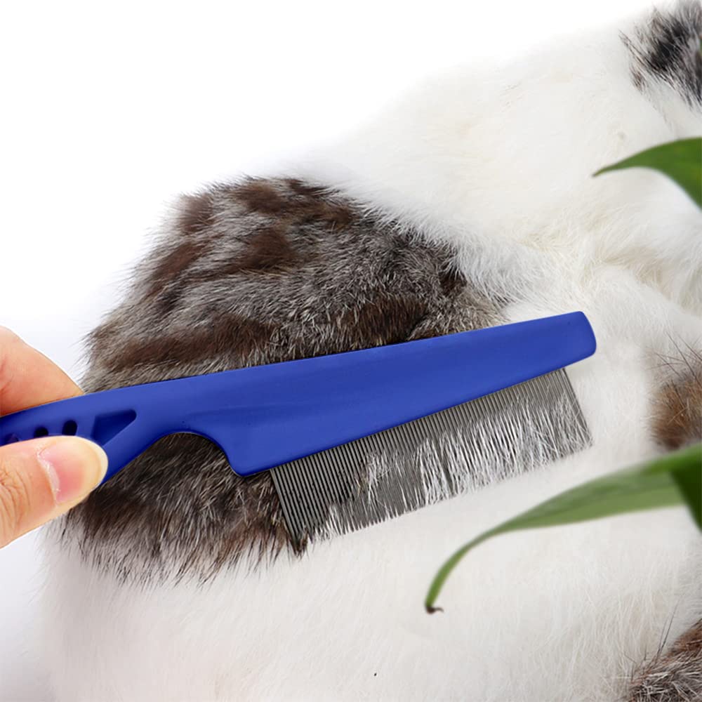 ALLY-MAGIC Pet Comb Cat Dog Tooth Grooming Removal Tool Flea Lice Tear Stain Remover Combs for Tangles Knots Crust Dirt Fine Y2DLB (A)