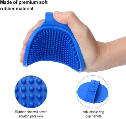 HiDear 2 Pack Dog Grooming Brush, Premium Pet Bath Brush, Soothing Massage Rubber Comb, Adjustable Ring Handle, Suitable for Long Short Haired Pet