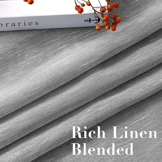 INtex CURTAINS House Semi-Transparent Linen Sheer Curtain, Lightweight Fabric with Steel Grommets, Elegant One Piece Window Panel for Living Room or Home Décor - 400 W x 270 L - Café