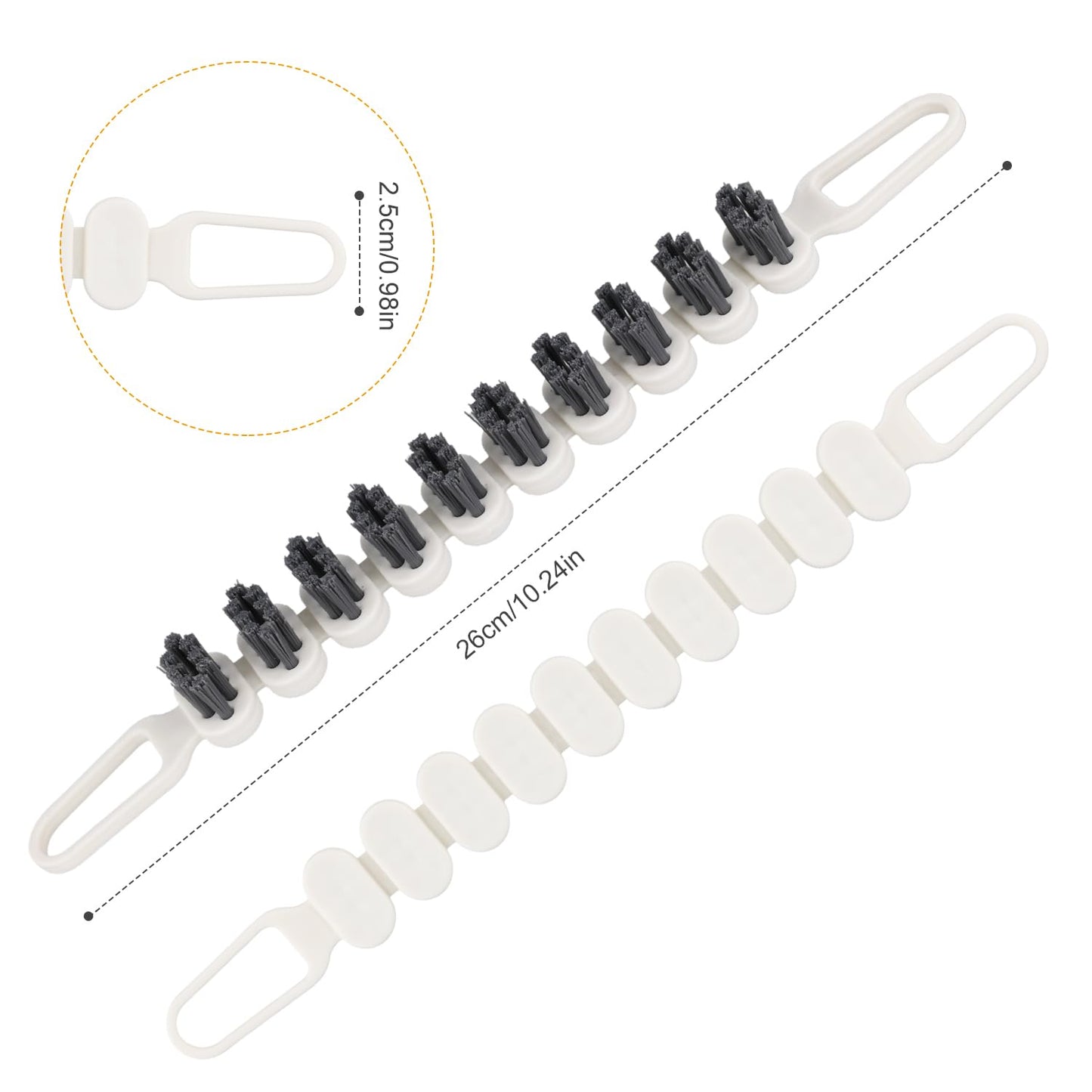 2pcs Foldable Crevice Cleaning Brush, Multifunctional Flexible Tool for Cleaning Spaces and Corners for Hard Bristle Brush for Kitchen Bathroom Sink