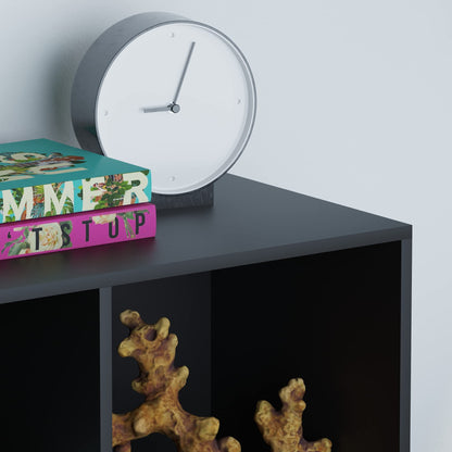 Durham 4 Cube Bookcase, Black Storage Organizer for Living Room or Home Office, Modern Bookshelf Furniture, Versatile Display and Organization Unit, Sturdy Wood