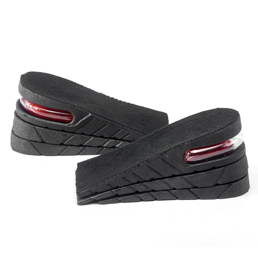 YURRUON Height Increasing Insole 3-Layer Air Cushion Heel Insert Lift Shoes Insole for Men and Women Invisible Elevator Insoles 6cm Black