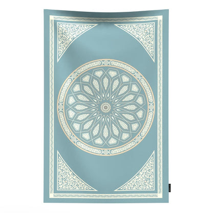 Al-Qubba Portable Prayer Mat, a Waterproof and Lightweight Travel Rug that folds to a Compact Pocket Size, Blue, a Perfect Janamaz for Muslim Prayer (Salah) anywhere, indoors or outdoors