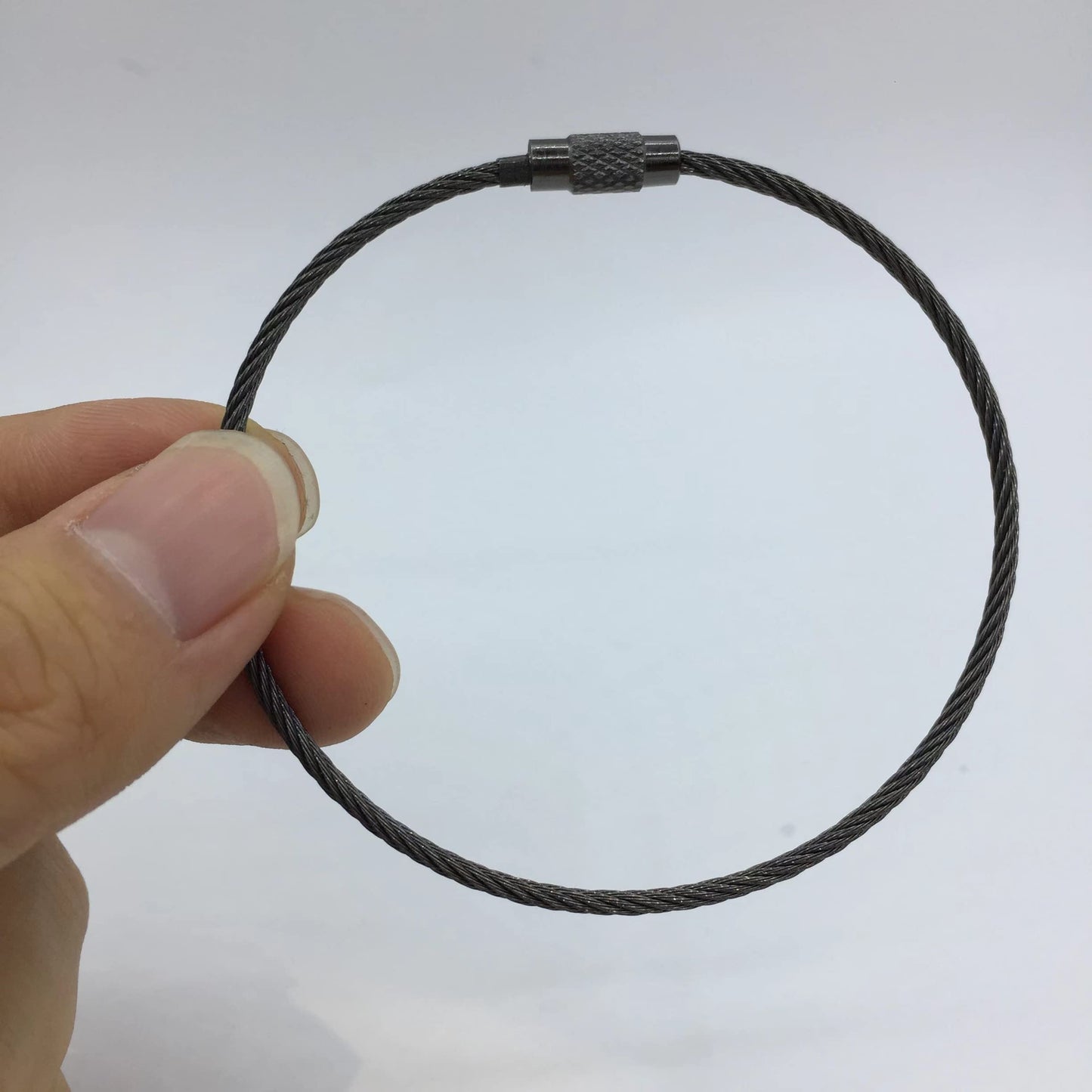 NC Baby Flower 20pcs Key Ring Keychain Aircraft Cable Wire Stainless Steel Gear Black Nickel 7.8 Ih(Dia.2mm)