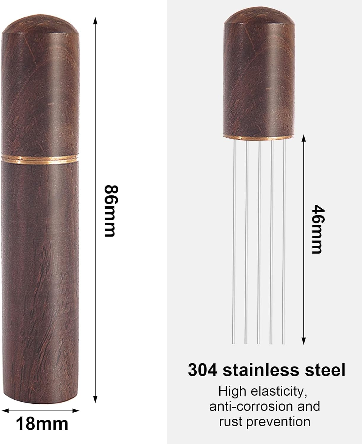 WEZCHUGHAOL Espresso Coffee Stirrer, Coffee Stirring Tool, Professional Coffee Needle, 6 Needles 0.4mm Espresso(Dark coffee color)