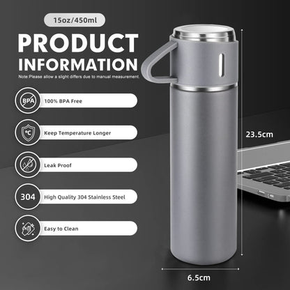 Coffee Thermos Stainless Steel Vacuum-Insulated Water Bottle, 500ml, Double-Wall Thermal Flask, Hot and Cold Beverage Container, Ideal for Travel and Office Use