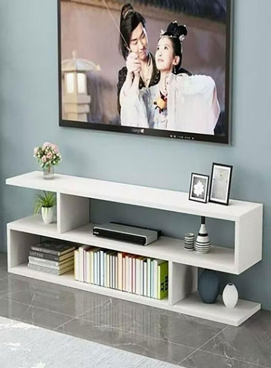 TV Table Entertainment Center in White, MultifunctionaLTV Desk and PracticaLMedia Console for the Living Room, stylish and Elegant Home Furniture for Your Viewing Area
