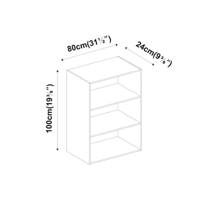 Wide 3-Tier Wooden Bookcase Cabinet, Low Storage and Display Shelving Unit for Books, Decor, and Media, Versatile Freestanding Organizer for Living Room or Office