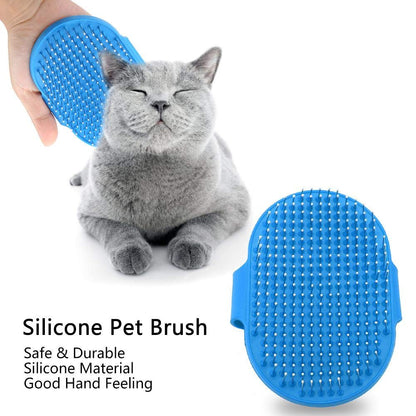 Zerodis Pet Hair Comb, Pet Silicone Hair Brush Comb Pet Cat Dog Hair Removal Comb Bathing Brush for Pets Daily Hair Care Tools(Blue)