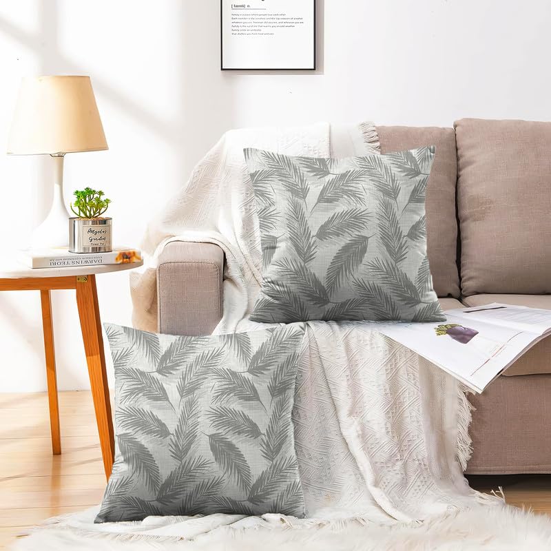 INTEX HOME Linen Velvet Cushion Set, Bella Leaf Pattern, Premium Soft Fabric, 40×40 cm, Turquoise, Elegant Living and Dining Room Decor, Comfortable and Durable Accent Pillows, 2 Pieces