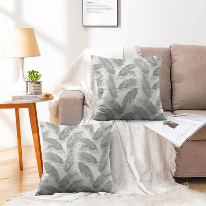 INTEX HOME Linen Velvet Cushion Set, Bella Leaf Pattern, Premium Soft Fabric, 40×40 cm, Turquoise, Elegant Living and Dining Room Decor, Comfortable and Durable Accent Pillows, 2 Pieces