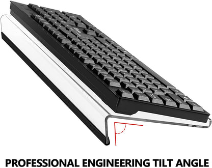 Acrylic Computer Keyboard Stand, Clear Keyboard Riser Tray with Rubber Strip, Supports Comfortable Typing Position for Home Office Desk and Workstations, Ergonomic Acrylic Holder, Clear