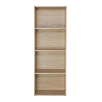 Iris Ohyama 4-Shelf Cabinet, Modern Wooden Storage Unit with Shelves, Versatile Bookcase or Side Furniture for Office, Living Room, Bedroom, Basic Storage Shelf CX-4, Light Brown