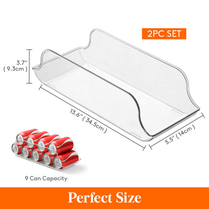 Lifewit 2pcs soda can pop-top organizer, ring-pull drink holder storage rack, each 9 cans 355ml/12oz organization for kitchen pantry fridge refrigerator freezer countertop cabinet in home office