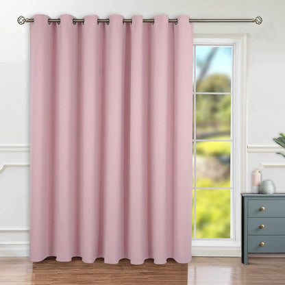 INtex CURTAINS HOUSE Blackout Curtains - Soft Peachy Texture Thermal Insulating Curtains-Silver Steel Grommets Blackout For Living Rooms And Bedrooms - Single Panel 135W X 230L CM Black