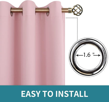 INtex CURTAINS HOUSE Blackout Curtains - Soft Peachy Texture Thermal Insulating Curtains-Silver Steel Grommets Blackout For Living Rooms And Bedrooms - Single Panel 135W X 230L CM Black