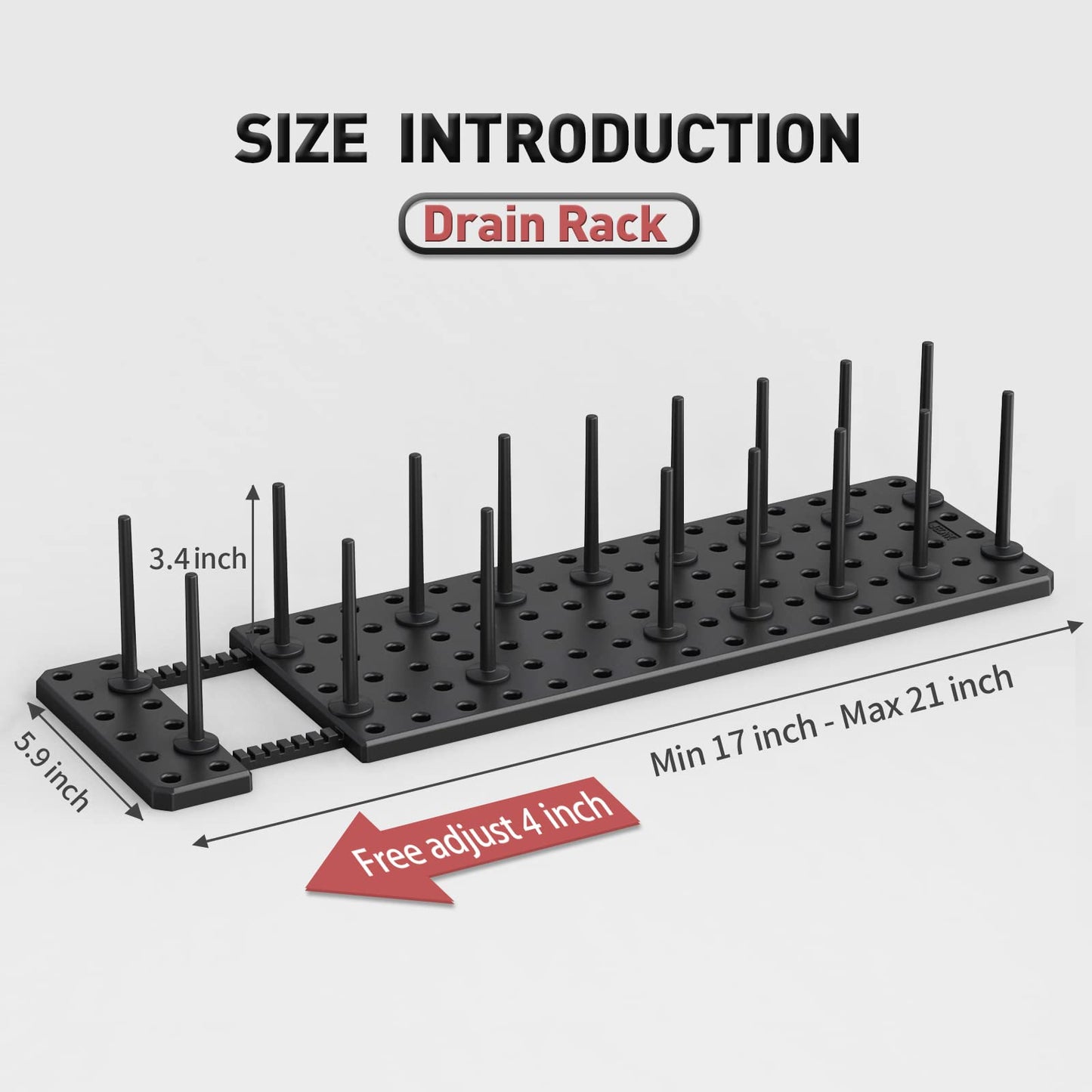 AEARY Pegboard Drawer Organizer for Kitchen Cabinet, Plate Organizers for Cabinets, Adjustable Cupboard Pegboard Tray, Dish Racks Bowl Drying Racks, Expandable Plate Holders Storage (2pcs, Black)