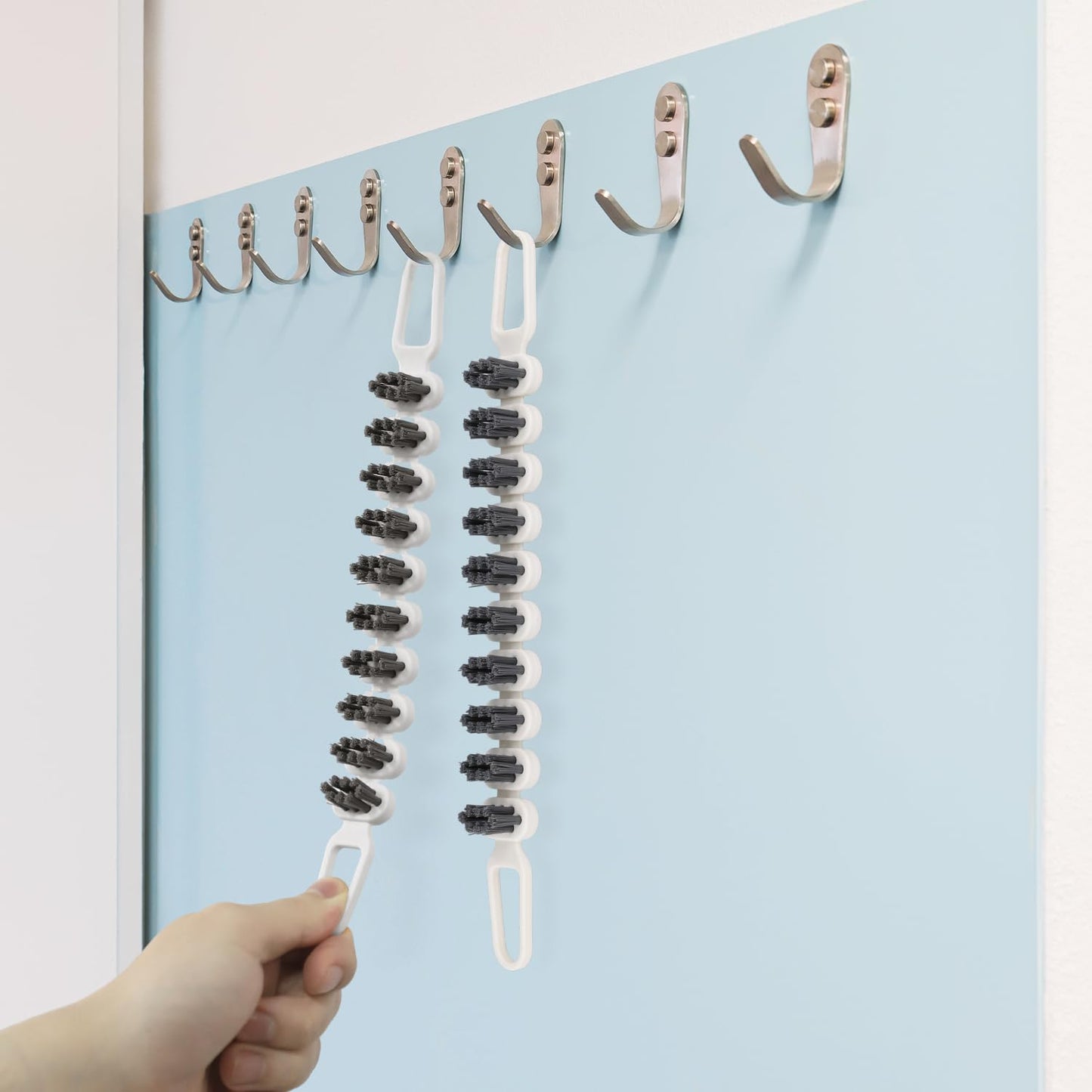 2pcs Foldable Crevice Cleaning Brush, Multifunctional Flexible Tool for Cleaning Spaces and Corners for Hard Bristle Brush for Kitchen Bathroom Sink