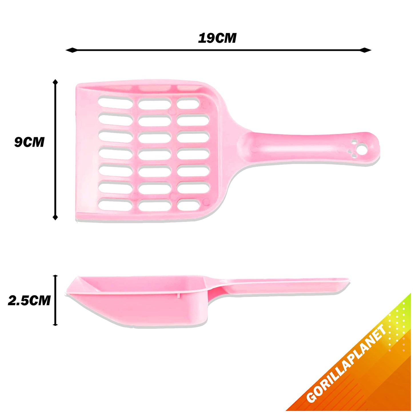 GORILLAPLANET Cat Litter Spreading Scoop with Strong Plastic Easy Handle - 2 Pieces