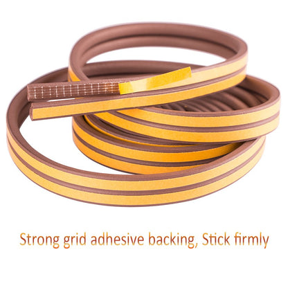 Weather Seal Strip, Door and Window Seal Strip Anti-Collision & Drip Self Adhesive, Soundproof Weatherproof, Gap Seal Seal Strip, 2 Seals Total 10 (Brown)