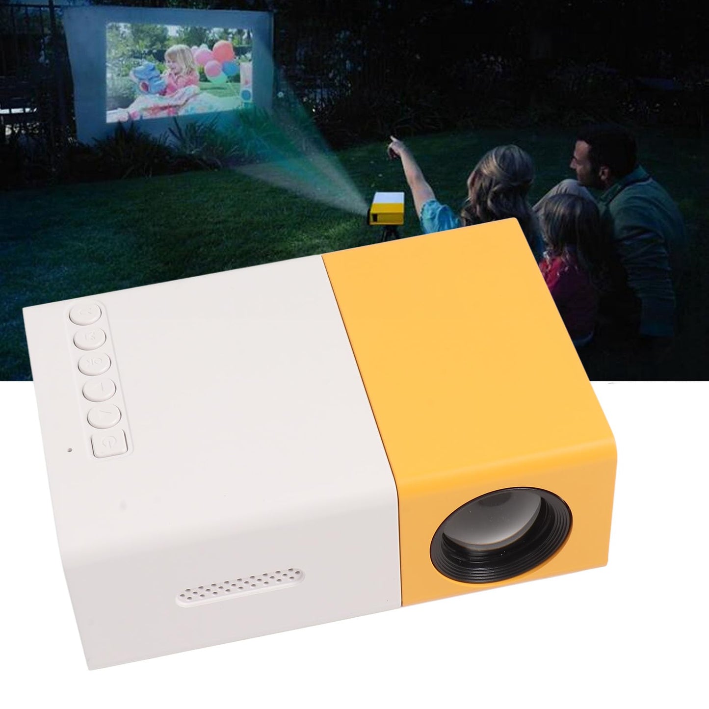 Resolution Portable Mini Projector, 1920 x 1080 Resolution, LED Light Source, 24-60 Inch Screen,Rich Interface for Home Cinema, Multimedia Compatibility, Ideal for Travel and Entertainment