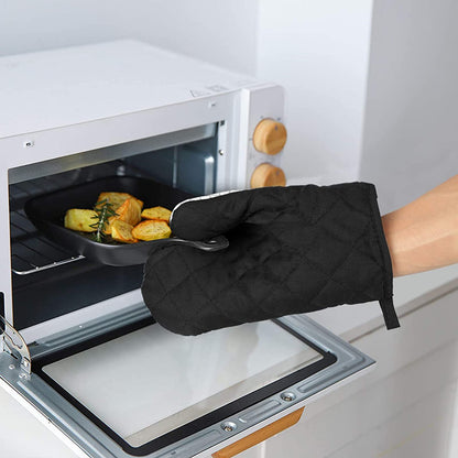 BaByLeisure Heat Resistant Cooking Gloves Oven Mitts Soft Cotton Lining Kitchen Glove Non-Slip Oven Glove and Pot Holder Set Thickened Oven Gloves for Cooking, Baking, Grilling
