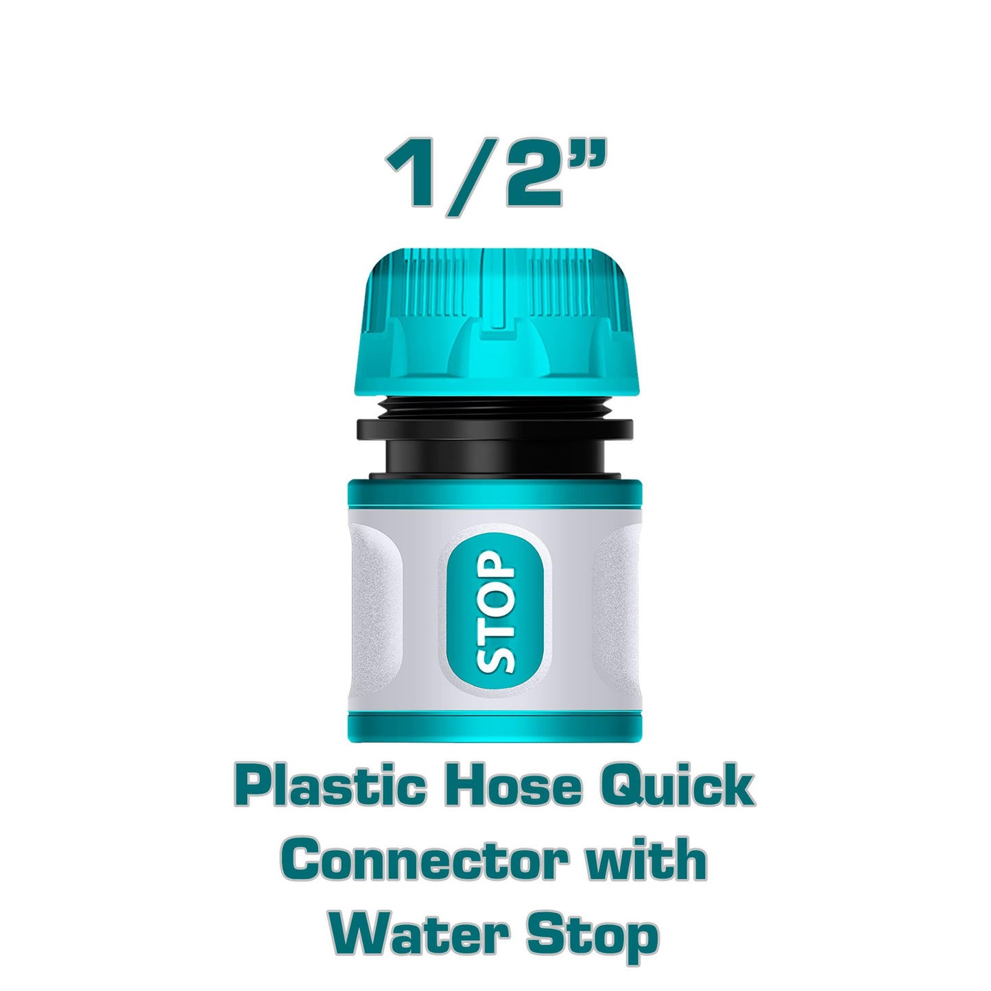 Total 5 PCS Hose Quick Connectors Set with Twist Spray Nozzle, ABS Material THHCS05122