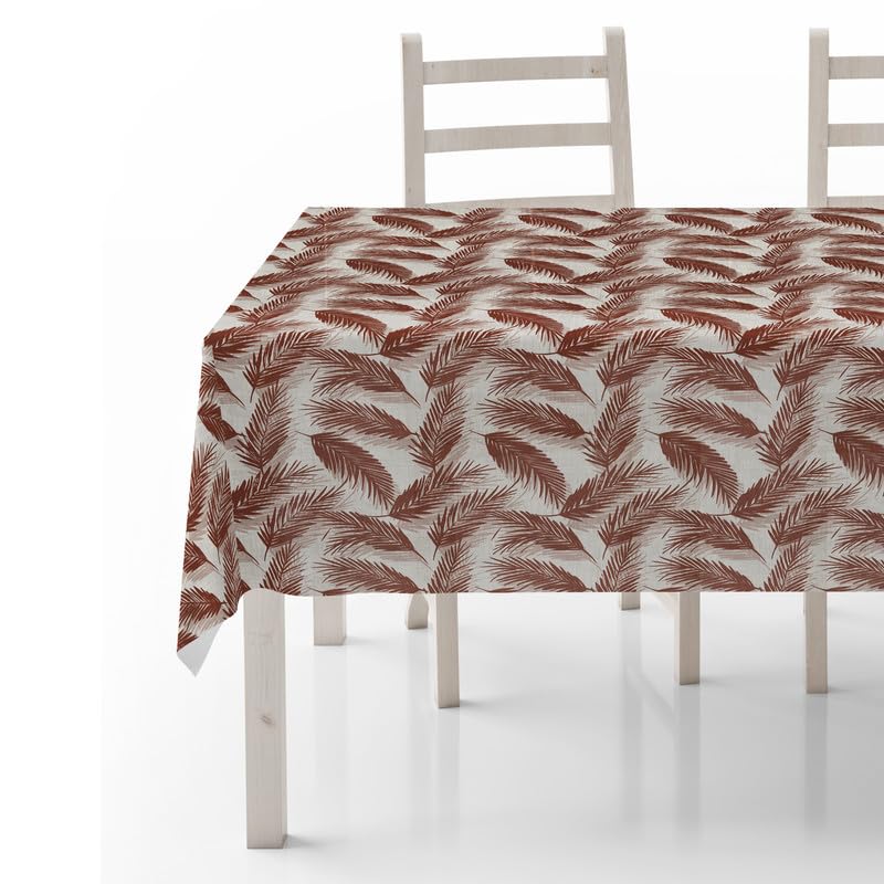 INTEX HOME Linen Velvet Table Cloth, Bella Leaf Pattern, Premium Soft Fabric, 130W×130L CM, Turquoise, Elegant Dining and Living Room Decor, Durable Protection for Daily Use and Special Occasions