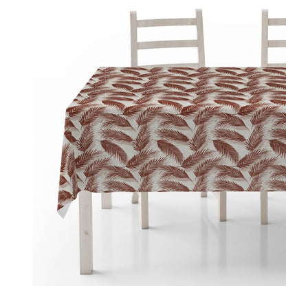 INTEX HOME Linen Velvet Table Cloth, Bella Leaf Pattern, Premium Soft Fabric, 130W×130L CM, Turquoise, Elegant Dining and Living Room Decor, Durable Protection for Daily Use and Special Occasions