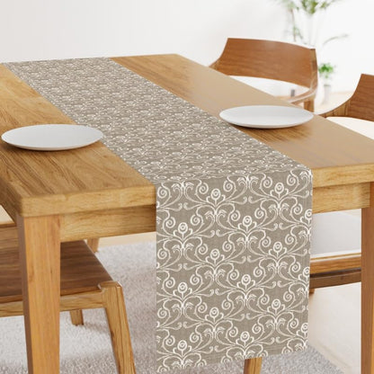 INtex Home Linen-Look Table Runner, Meadow Breeze Printed Floral Design, Wrinkle-Resistant Fabric for Dining Occasions Events and Daily Use, Decorative 1 Piece - 45 x 140 cm - Petrol Blue