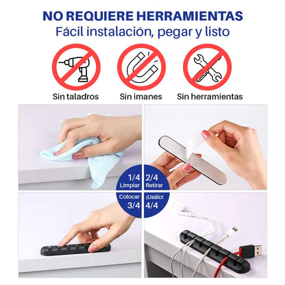 Todotumovil Silicone Cable Organizer Cable Holder for Mouse Keyboard and Headphones with Flexible USB (for 7 Cables) –