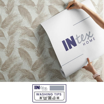 INTEX HOME Linen Velvet Table Cloth, Bella Leaf Pattern, Premium Soft Fabric, 130W×130L CM, Turquoise, Elegant Dining and Living Room Decor, Durable Protection for Daily Use and Special Occasions