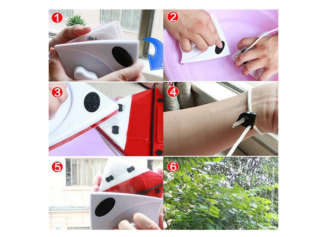 Double-sided Window Cleaner Glass Wiper Magnetic Cleaning Tools, Glider Washing Glass Cleaning Brush for High-rise Double Glazed Windows Thickness 3-10mm)