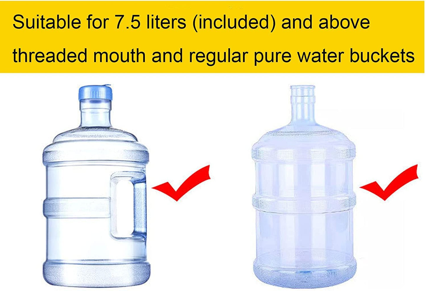 2PCS Drinking Water Bottle Handle, 5 Gallon Water Bottle Handle with Anti-Slip Holder Easy to Lift, for 2-5 Gallon Water Bottle Caps, 5 Gal Bottle Carrier,Drinking Water bottle lifter (Yellow & Blue)