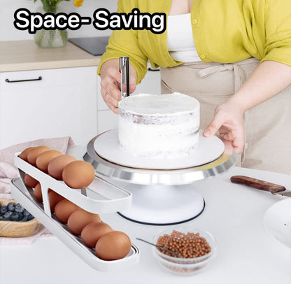 Tier Egg Dispenser Automatic Egg Roller Refrigerator Rolling Egg Holder Automatically Rolling Egg Storage Container for Kichen?2pcs?