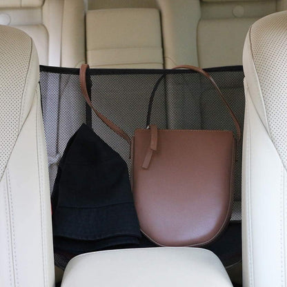 Car Net Handbag Holder Bag Personal Belongings Between Seats Car Interior Storage Pocket Mesh Net Car Interior Organizer Between Seats Easy to Install Washable (Red)
