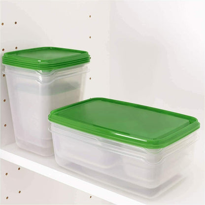 FIZZYBERRIES 17 Psc Food Storage Container with Lids Storage Box Set Meal Prep Microwave Safe Modern-look Green Clear